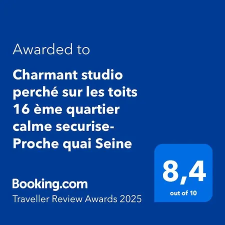 Perche Sur Les Toits, Avec Ascenseur, 16 Eme Quartier Calme Securise- Proche Quai Seine